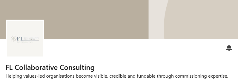 Screenshot of FL Collaborative Consulting website header with logo and tagline about values-led organizations. Regular commissioning insights and practical updates shared through FL Collaborative Consulting's LinkedIn page.
