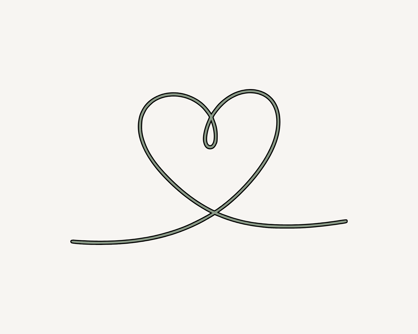 Simple sketch of a heart shape with a single continuous line, representing values-led decision making and purpose-driven organisations.