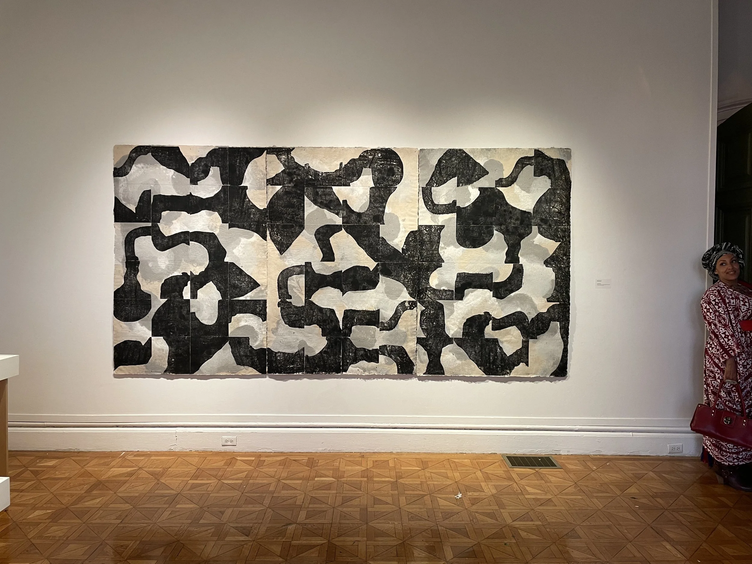 woodcut on handmade paper panels