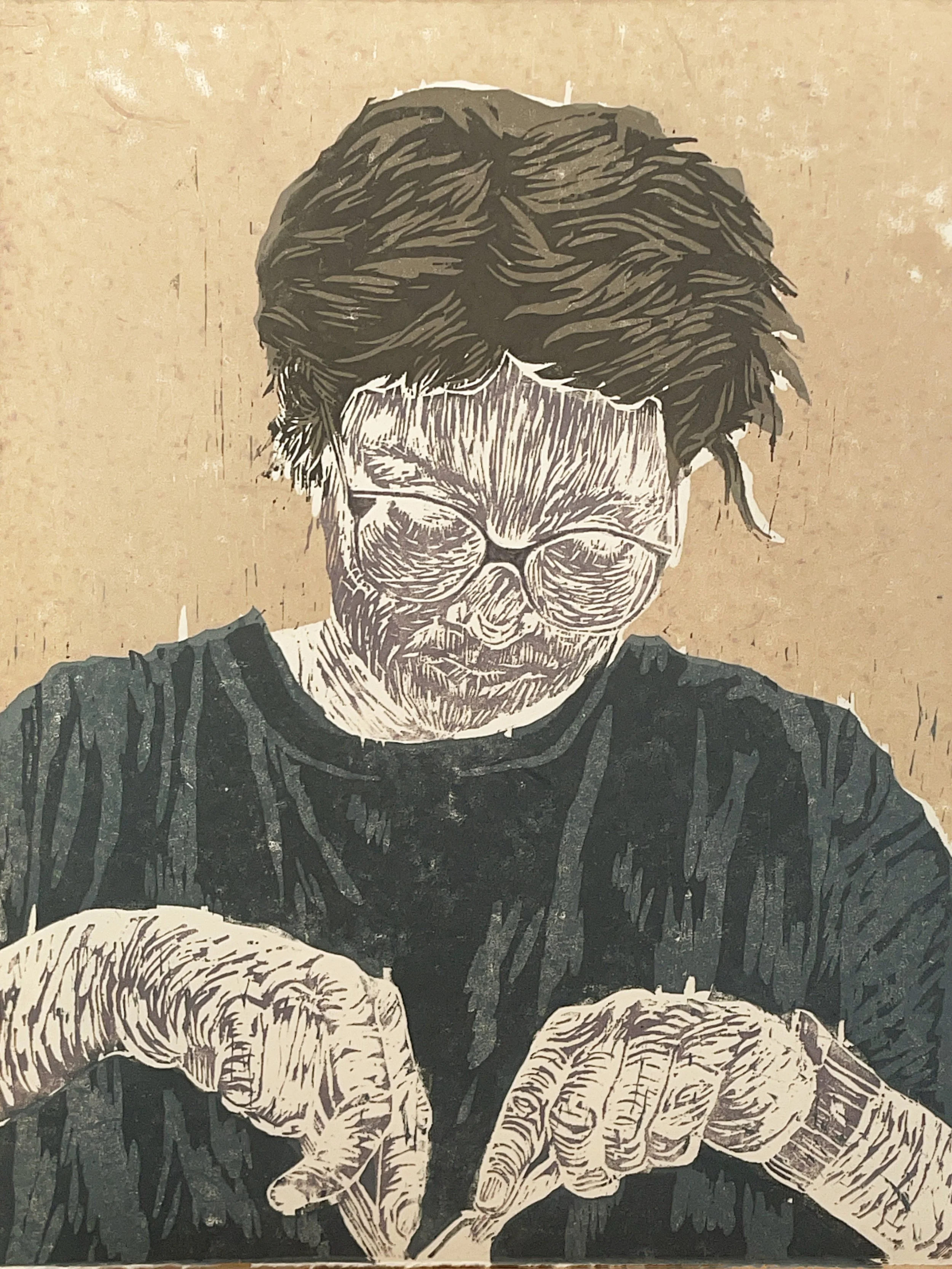 6 color woodcut