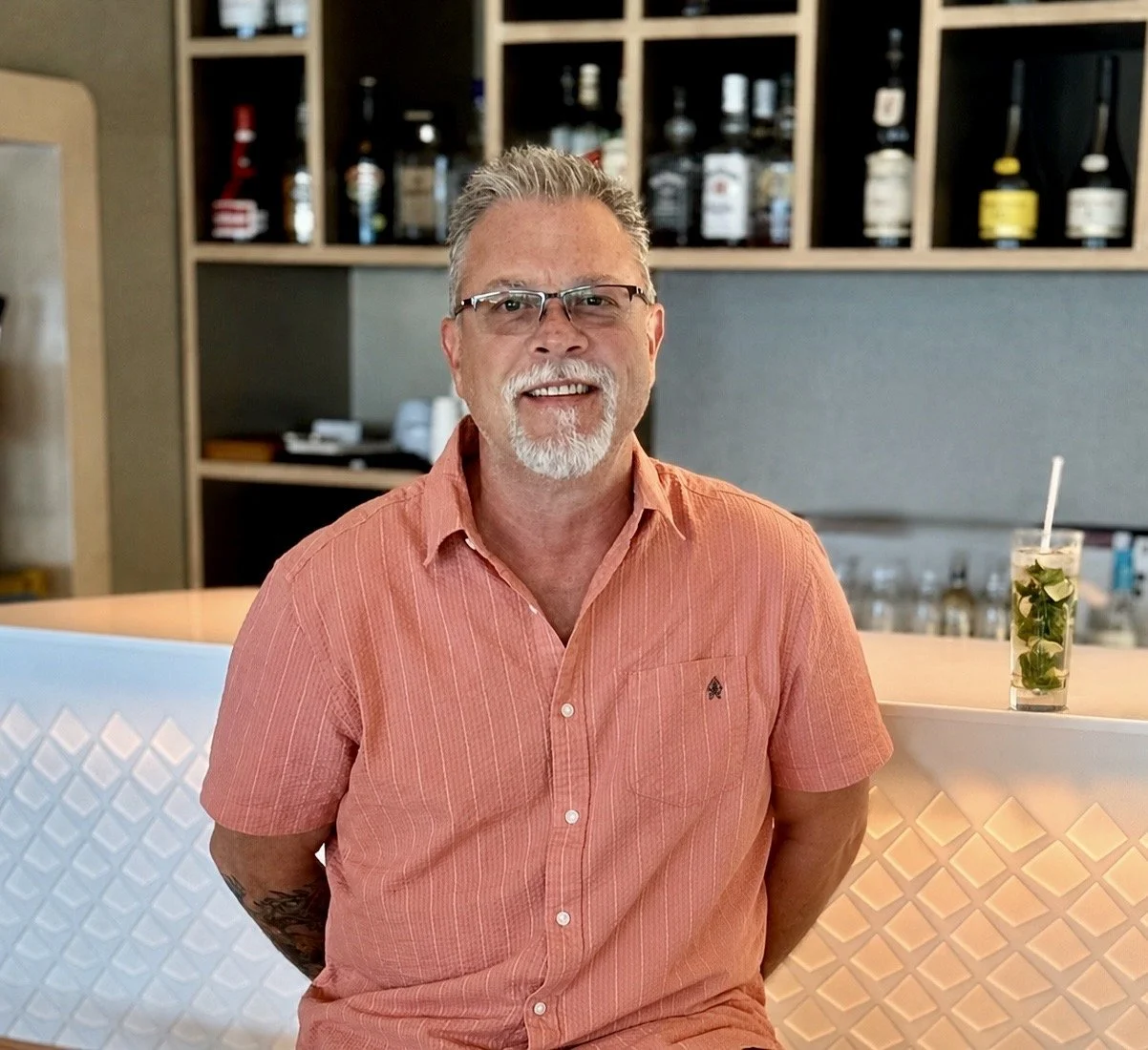 Casey Hanlon of The Frontline Hospitality in a restaurant setting.