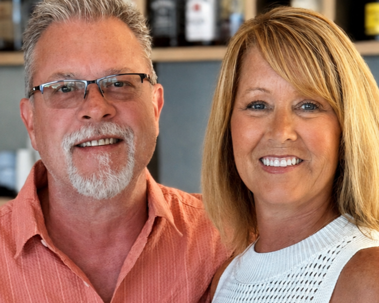 Casey Hanlon with wife Cristine.