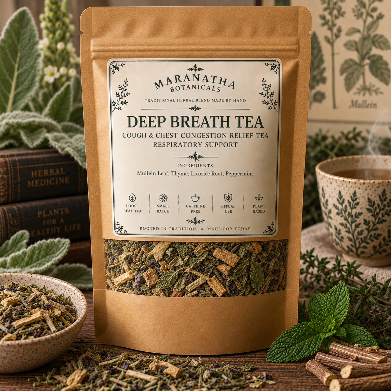 Deep Breath Herbal Tea | Mullein, Thyme & Peppermint