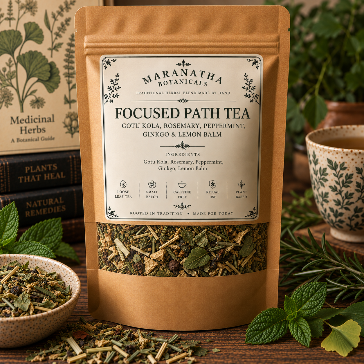 Focused Path Herbal Tea | Gotu Kola, Rosemary & Peppermint