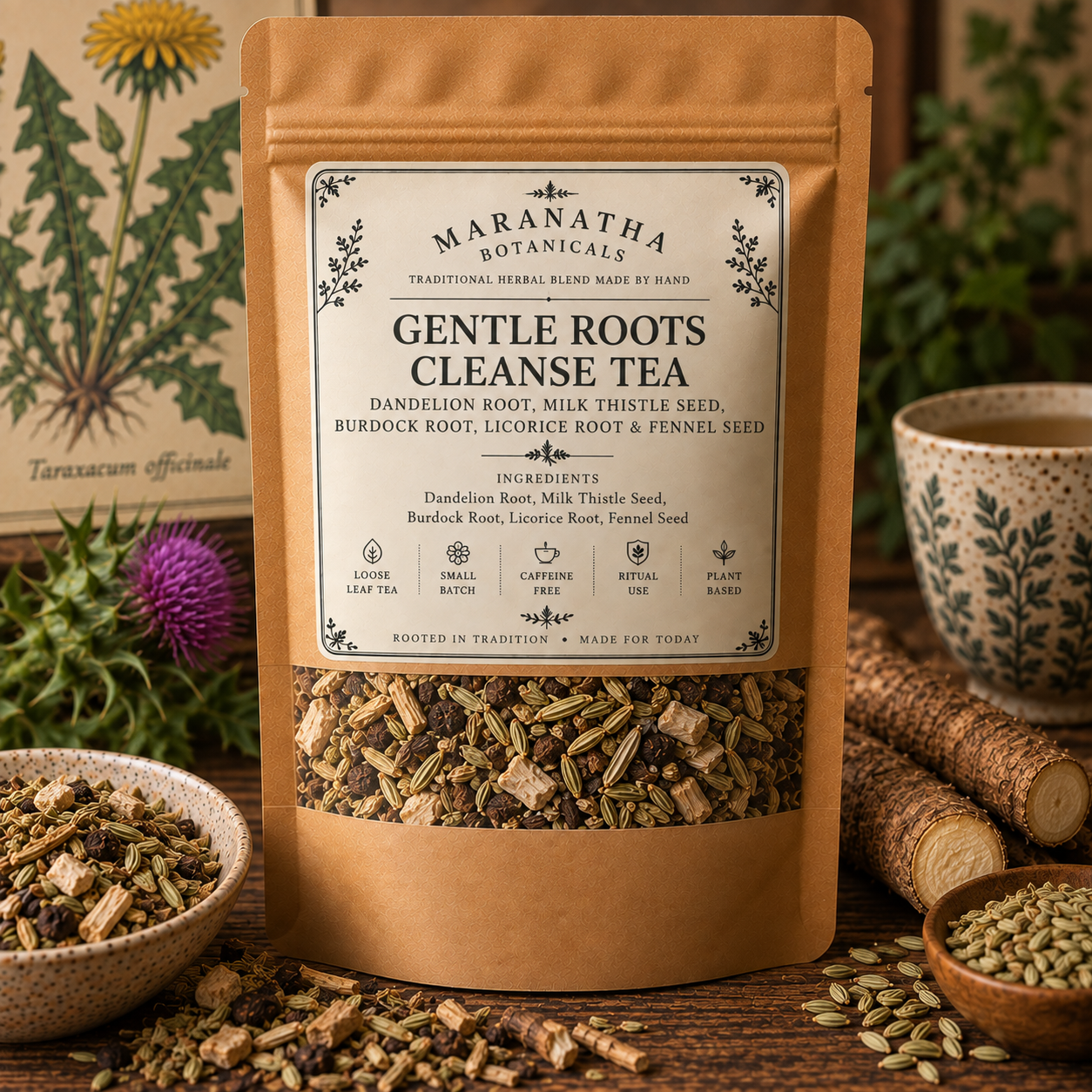 Gentle Roots Cleanse Herbal Tea | Dandelion, Burdock & Fennel