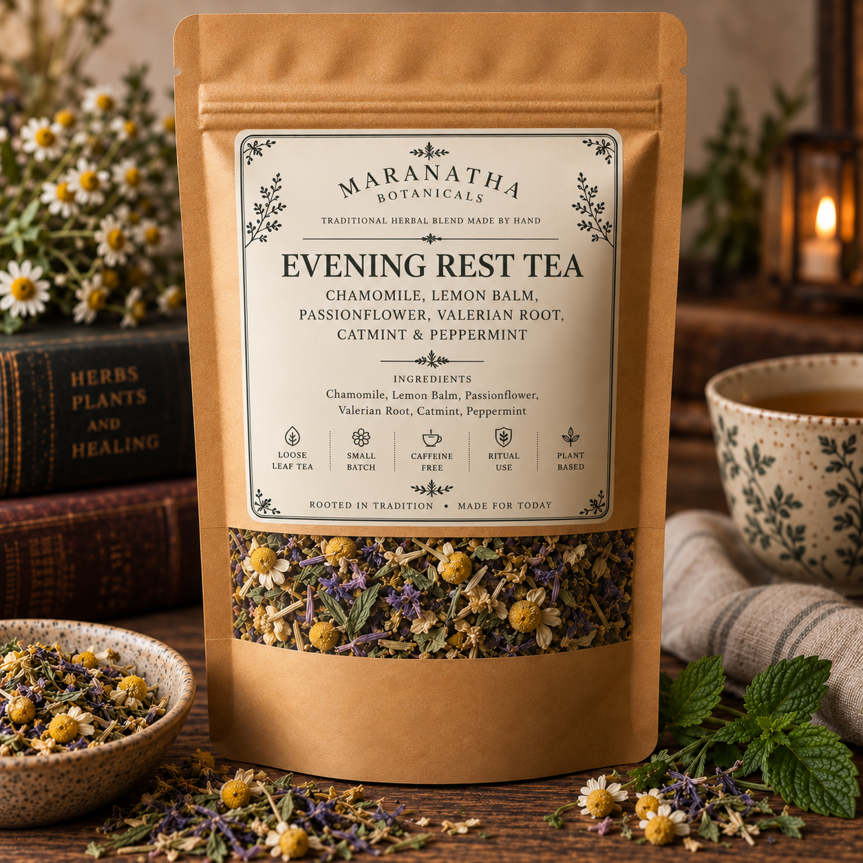 Evening Rest Herbal Tea | Chamomile, Lemon Balm & Passionflower