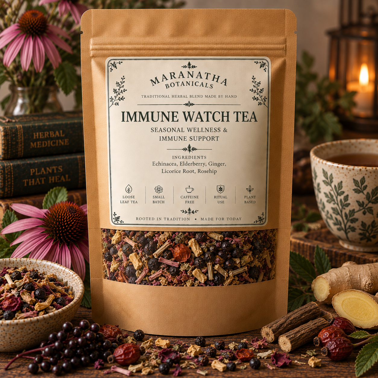 Immune Watch Herbal Tea | Echinacea, Elderberry & Ginger