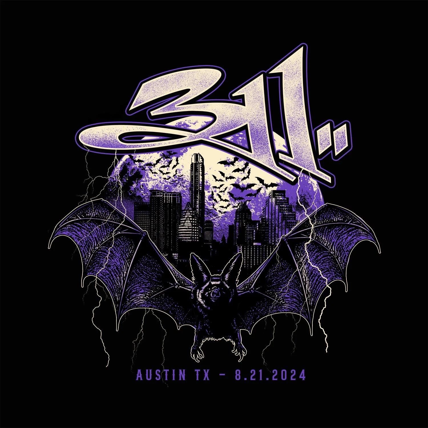 311 austin tx bat event tee STICKER.jpg