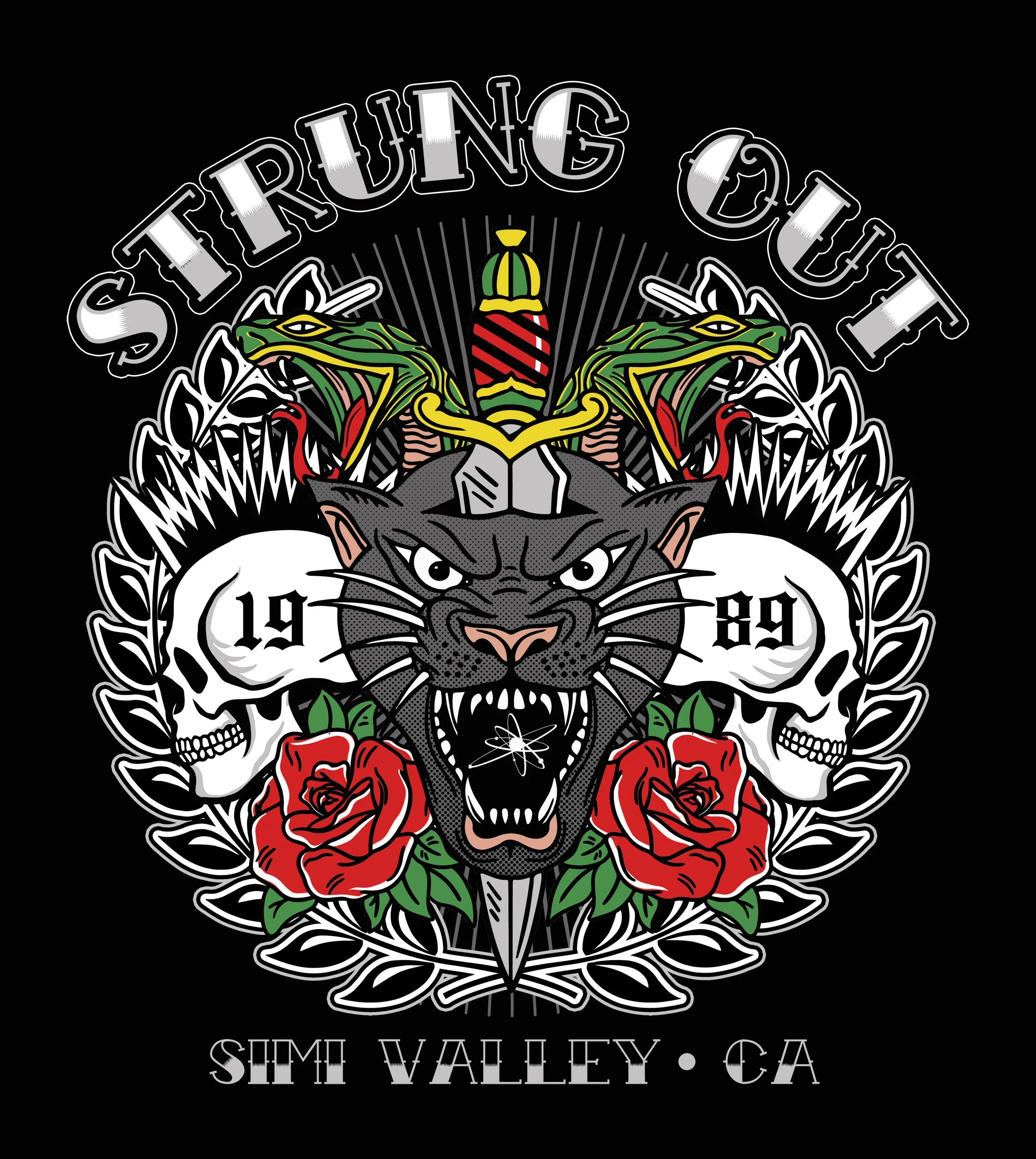 STRUNG OUT PANTHER TATTOO FLASH PRINT copy.jpg