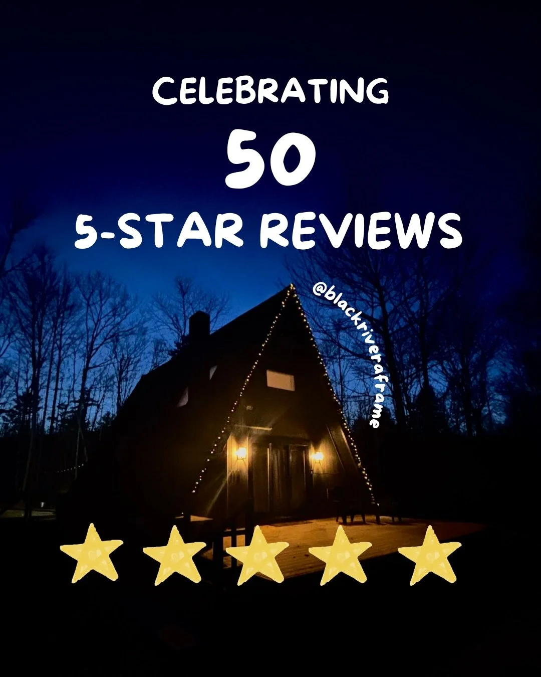 You guys!!! Thank you so much for trusting us with your vacations. Receiving 50 5-star reviews in under two years of hosting was something we never dreamed of.

As a thank you, we&rsquo;re giving $50 off your stay with us when you book direct. Use co