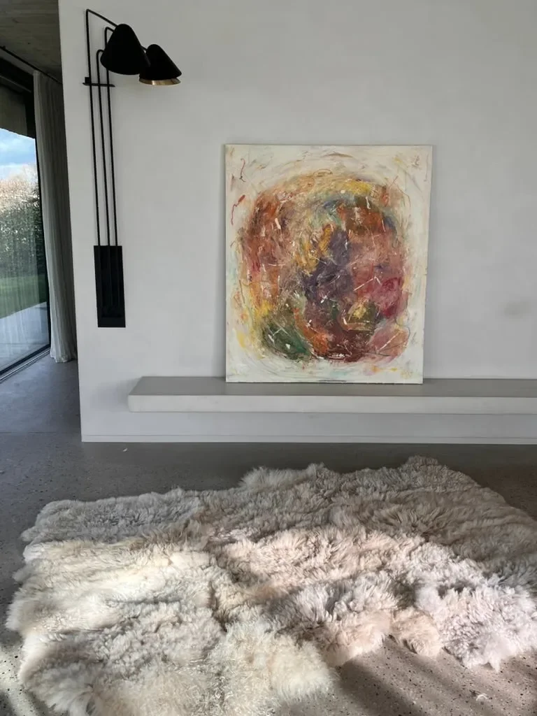 Snow White by Wol Society, a bright white sheepskin rug with long waves and soft curls