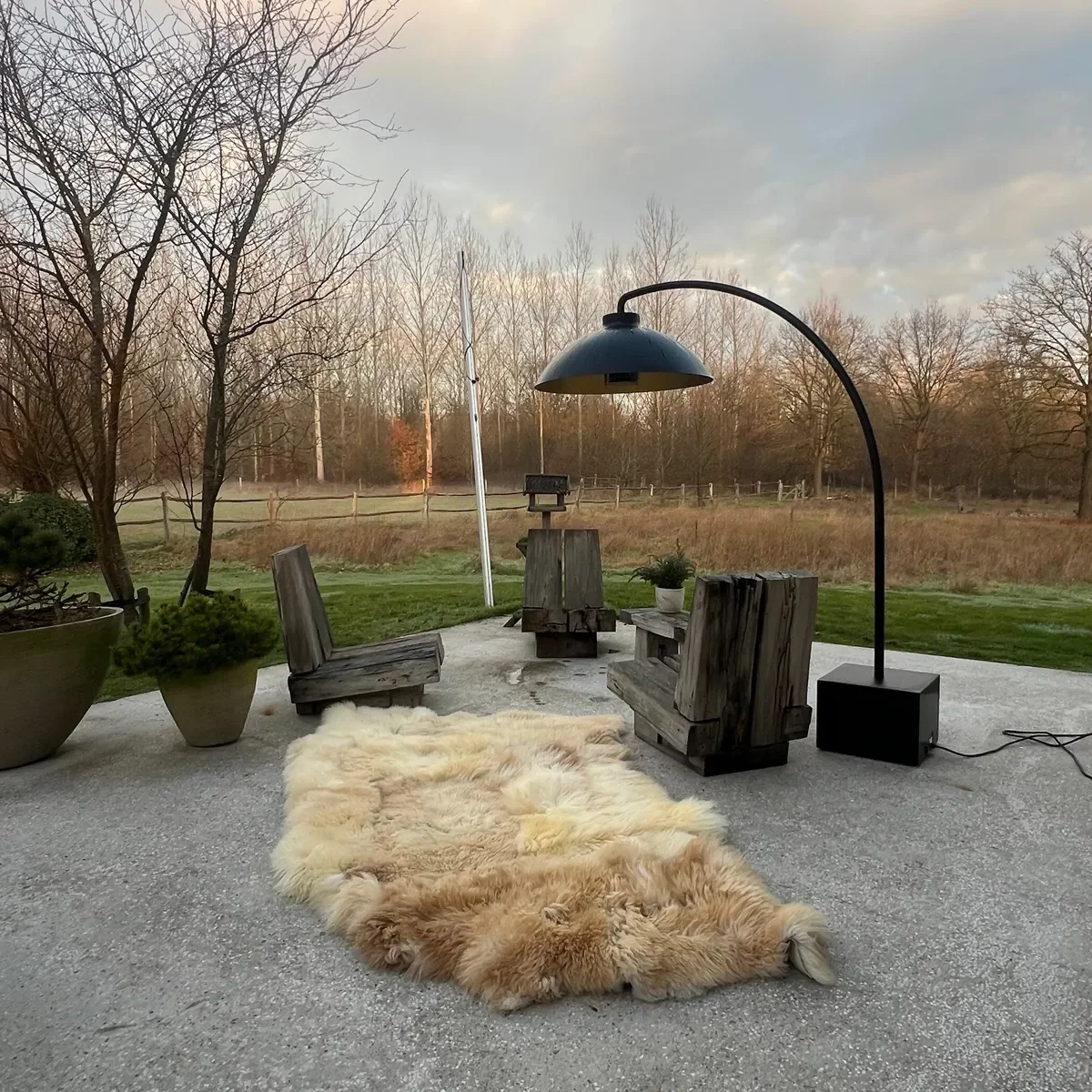 Sweetheart by Wol Society, a shaggy honey and blonde sheep skin rug