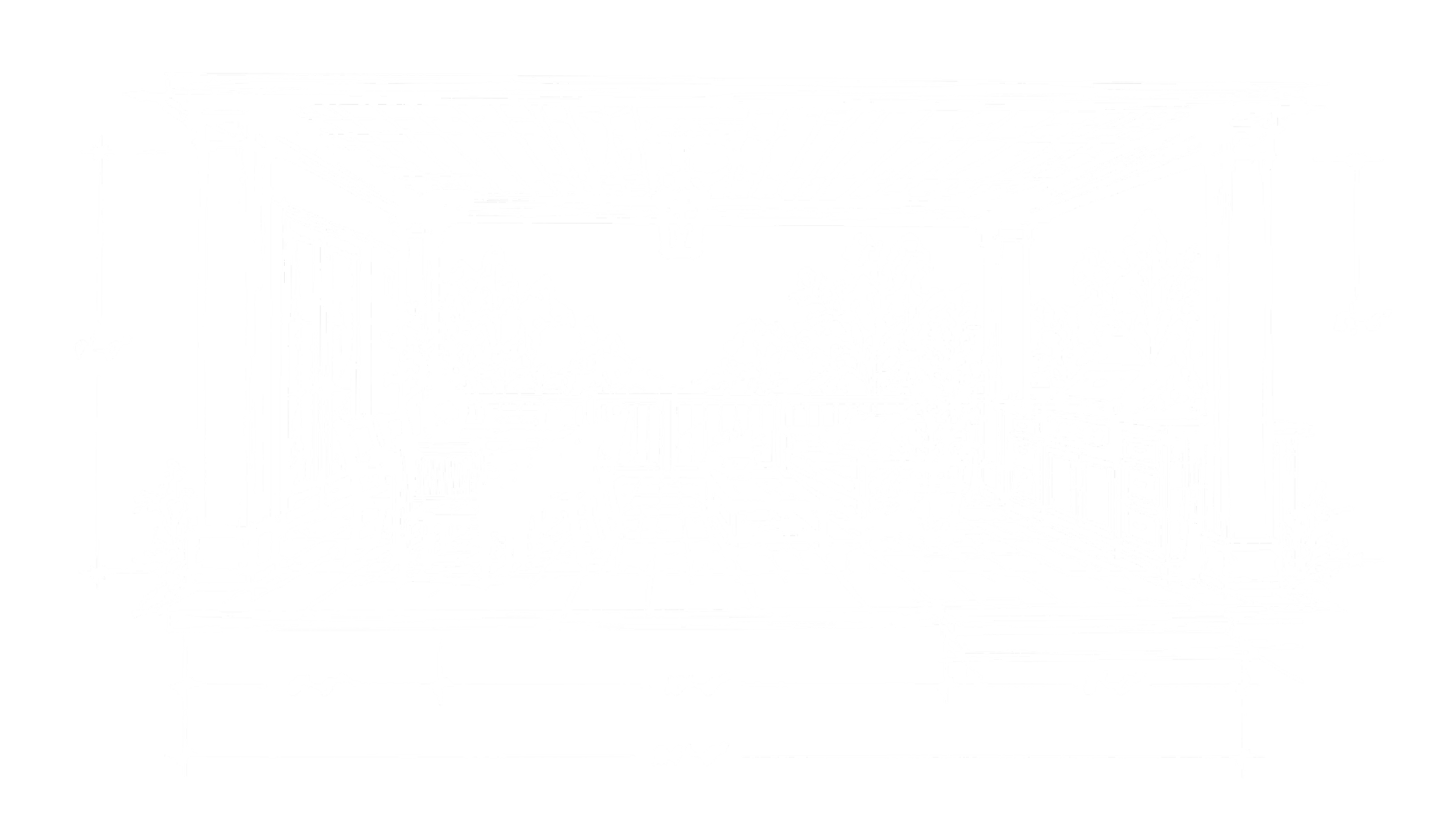 Sketch of a porch with a railing, roof, and potted plants.