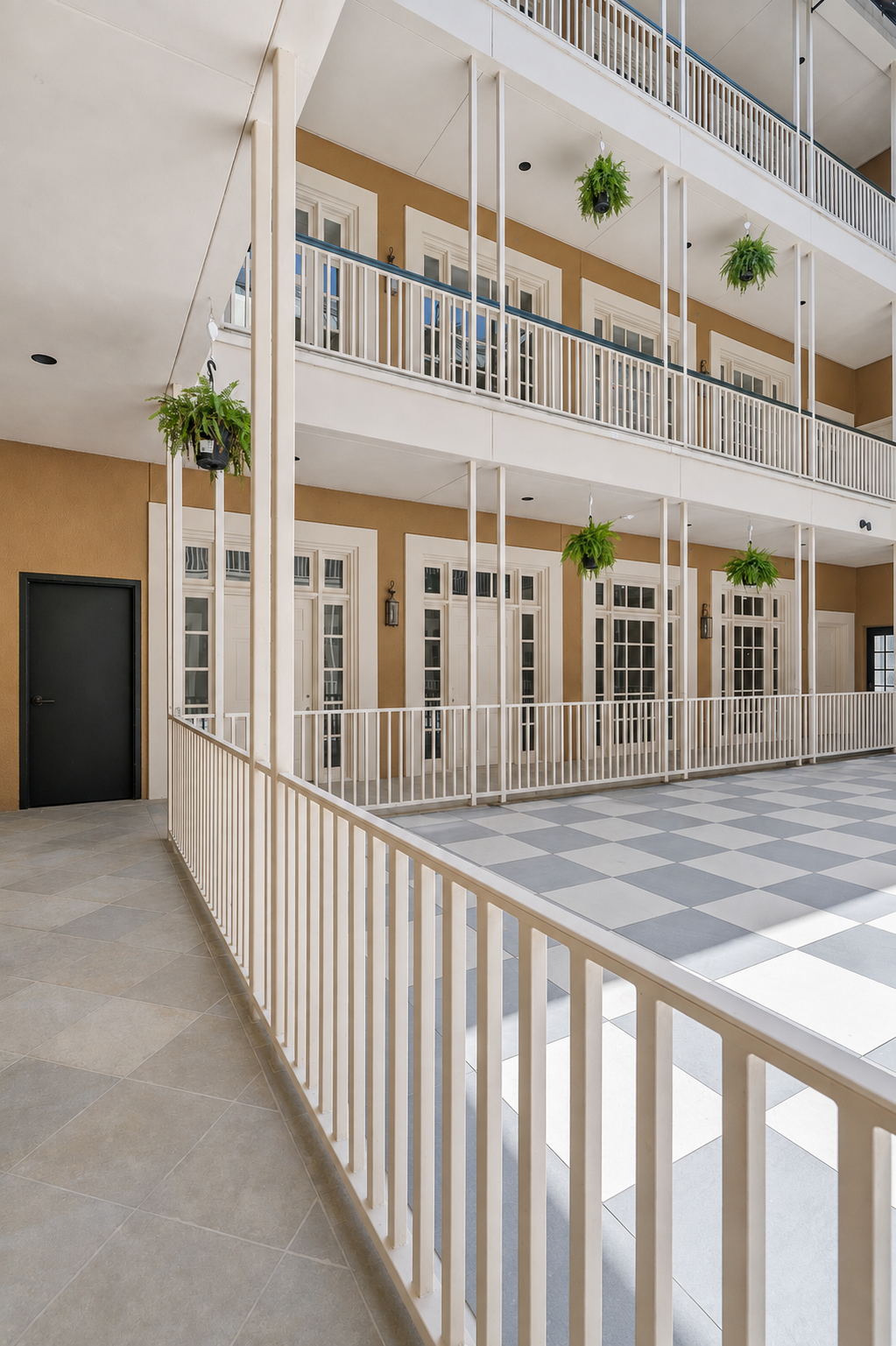 The Residences at Bienville resident courtyard.
