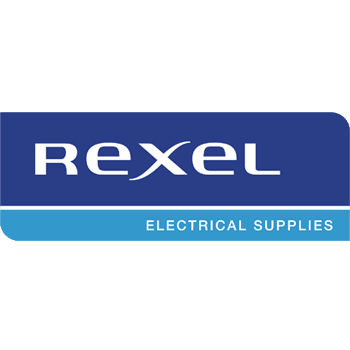 Logo de Rexel, fournisseur de fournitures électriques.