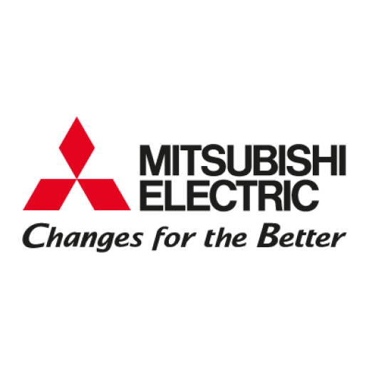 Logo de Mitsubishi Electric avec le slogan 'Changements pour le meilleur'