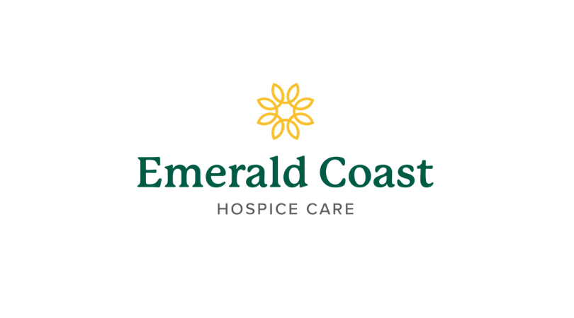 Emerald Coast Hospice Care logo with a yellow flower above the text