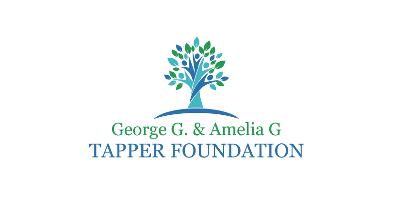Logo of George G. & Amelia G. Tapper Foundation featuring a stylized tree in blue and green with the foundation's name below.