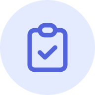 Icon of a clipboard with a checkmark