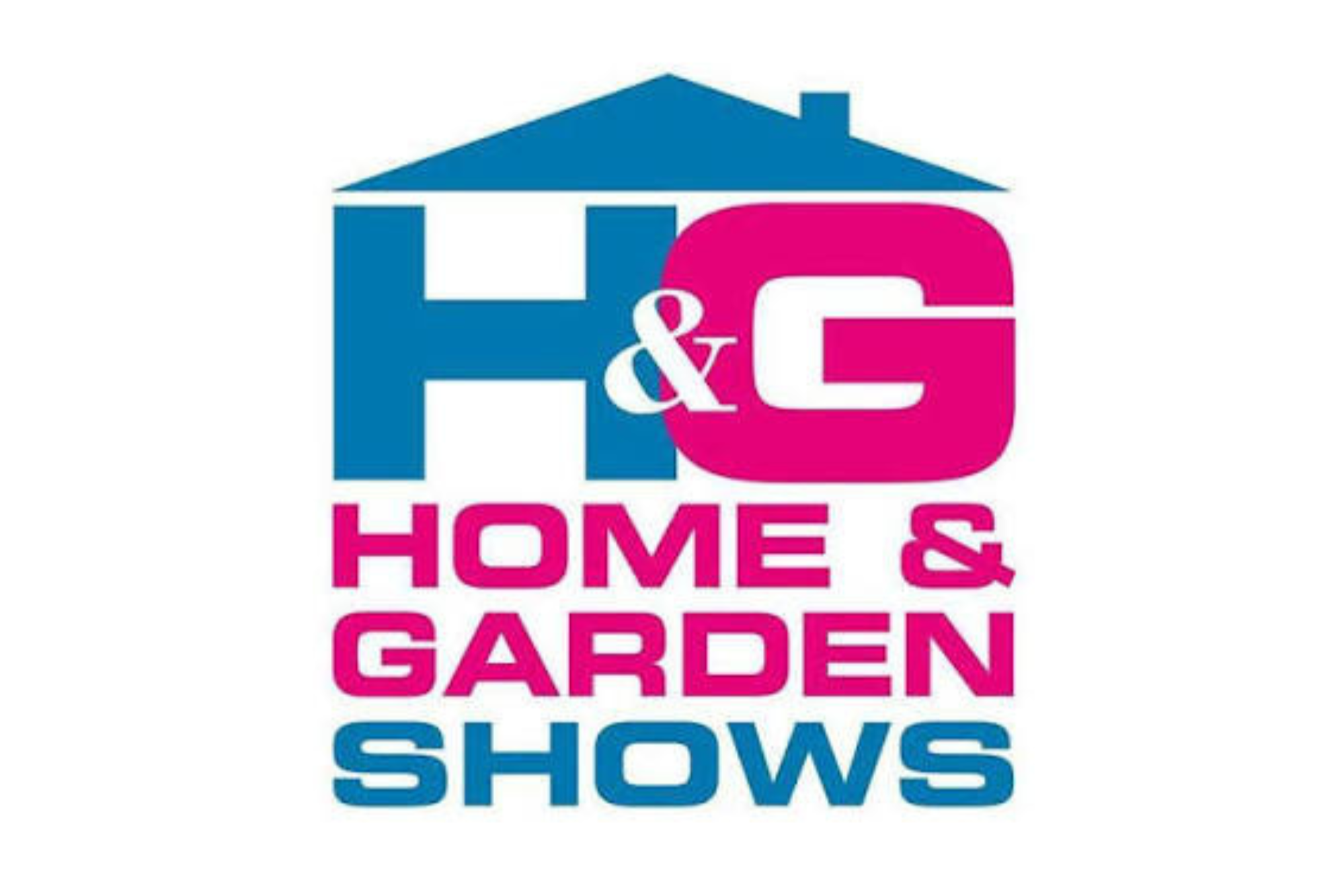 H & G Home & Garden Shows logo with a stylized house and pink and blue colors.