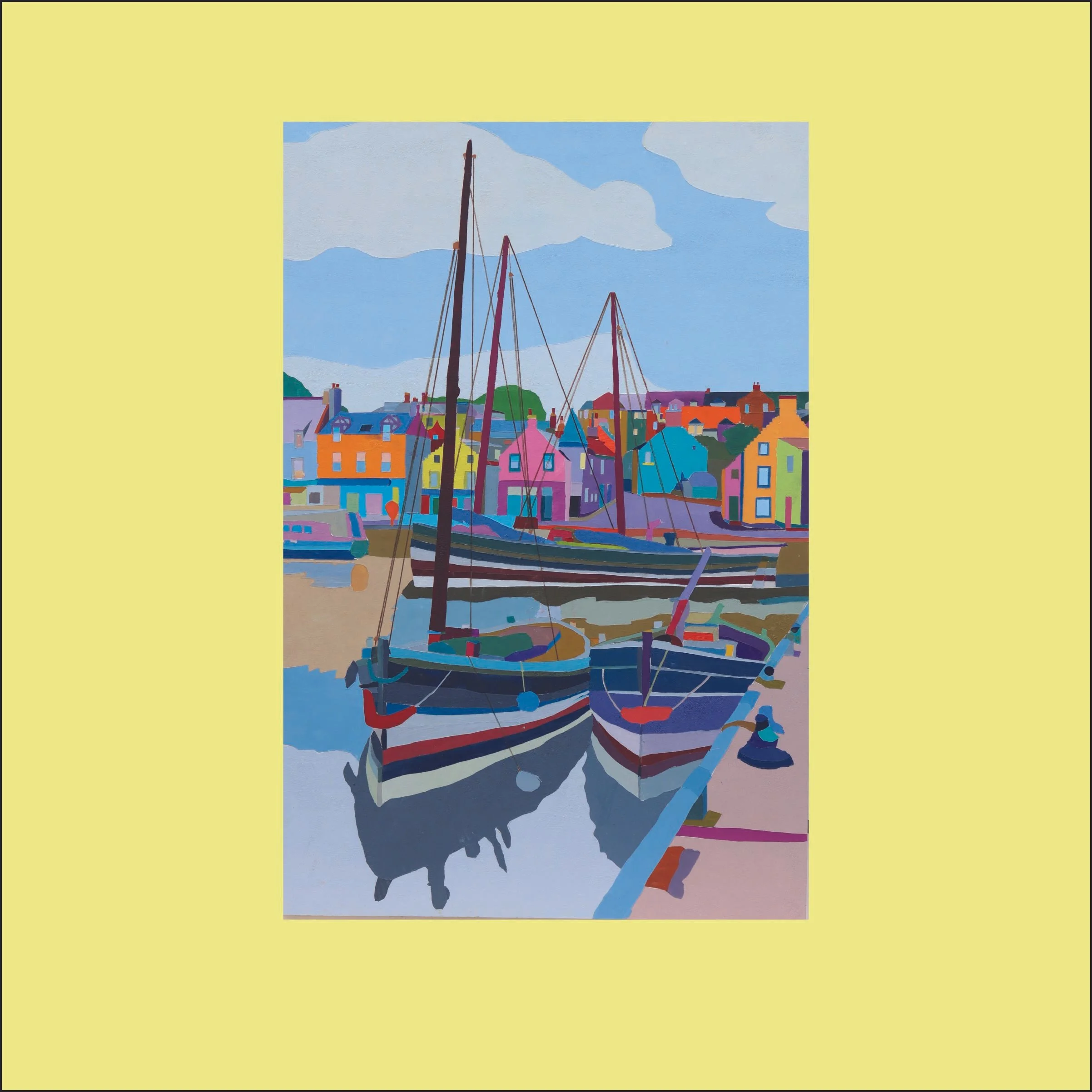 Original Art: The harbour, Anstruther, Fife, Scotland: size 36  inches by 24 inches (91.4 cm × 61.0 cm)