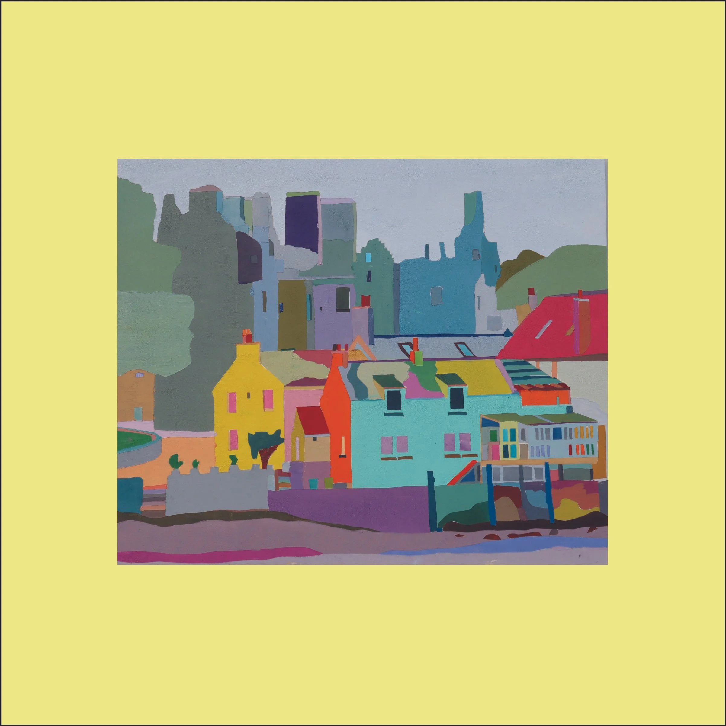 Original Art: Kirkcudbright castle and harbour, Scotland: size 24  inches by 20 inches (61.0 × 50.8 cm)
