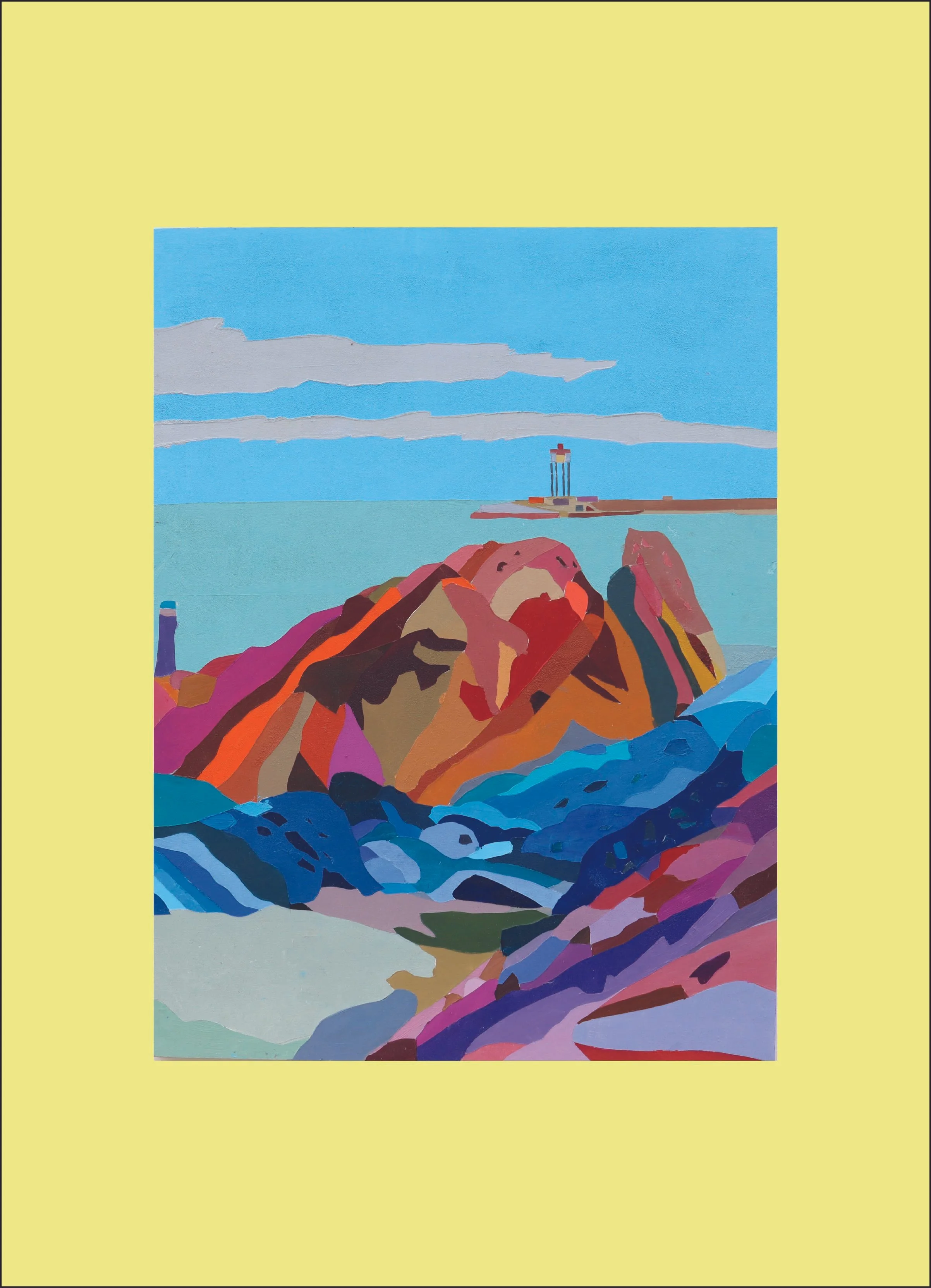 Original Art: Another rock in Port-Vendres, France: size 24,0 inches x 18 inches (61.0 cm x 45.7 cm)