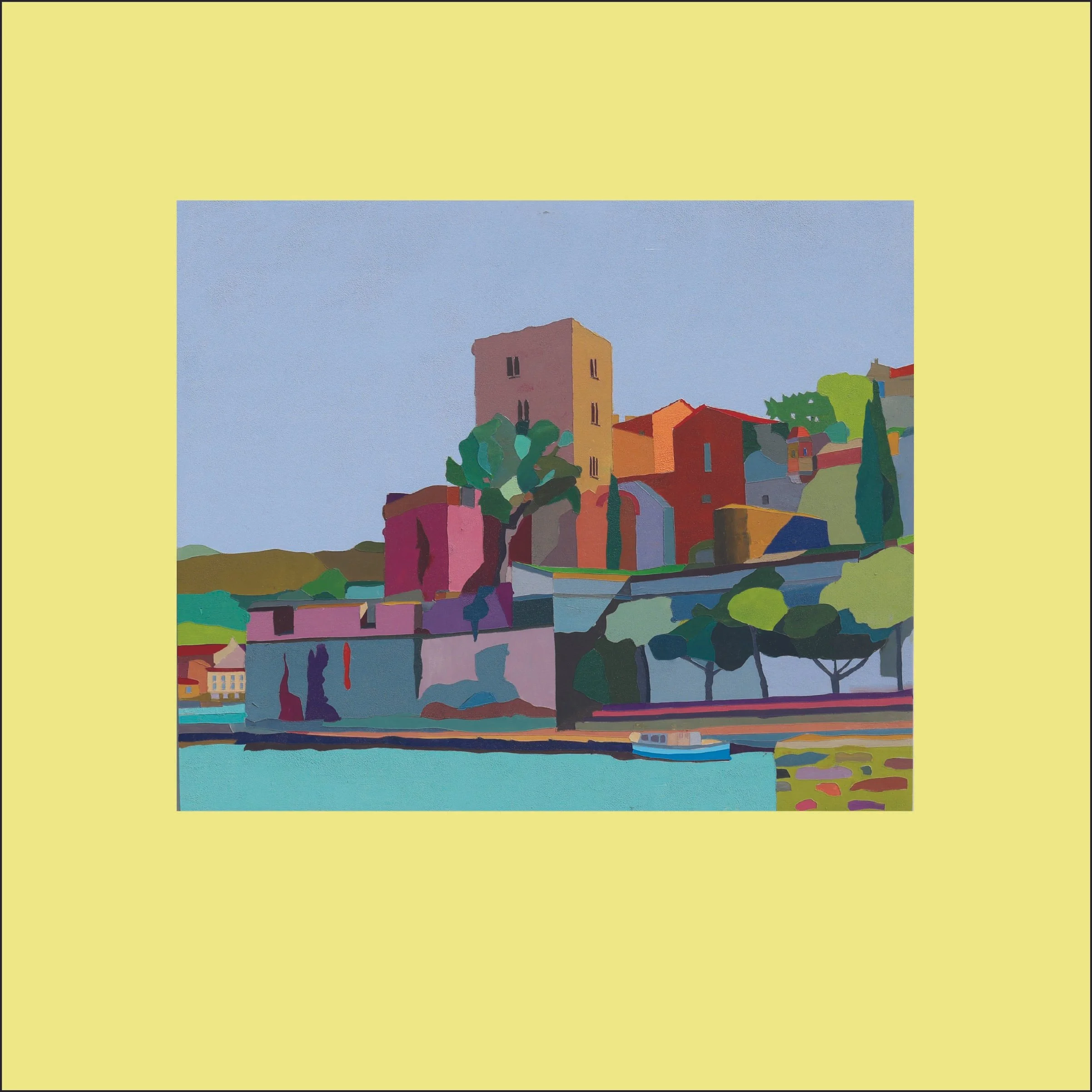Original Art: Summer palace of the Queens of Aragon, Collioure, France. size 24 inches x 20 inches (61.0 cm x 50.8 cm)