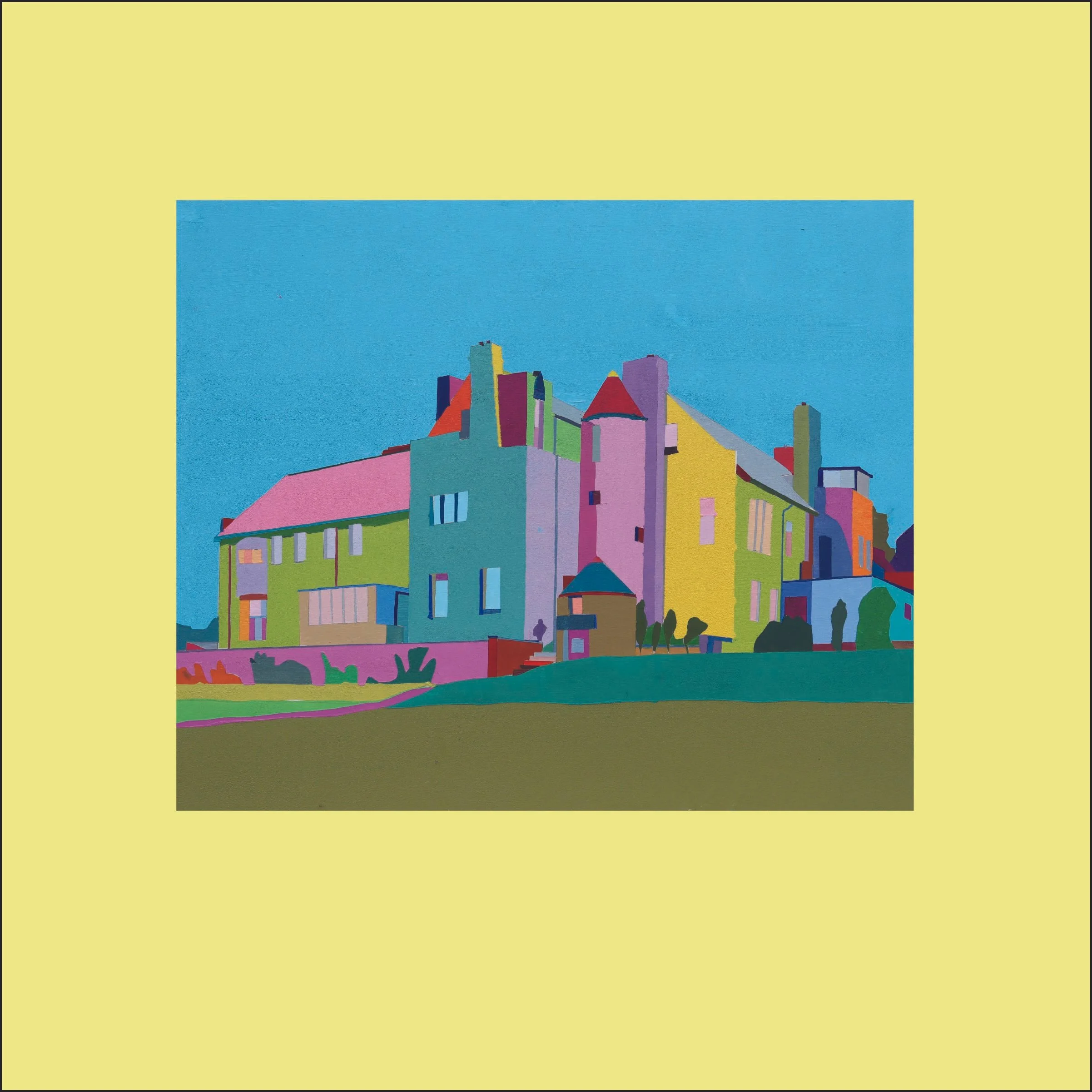 Card: The Hill House south/east elevation,  Helensburgh  recoloured.
