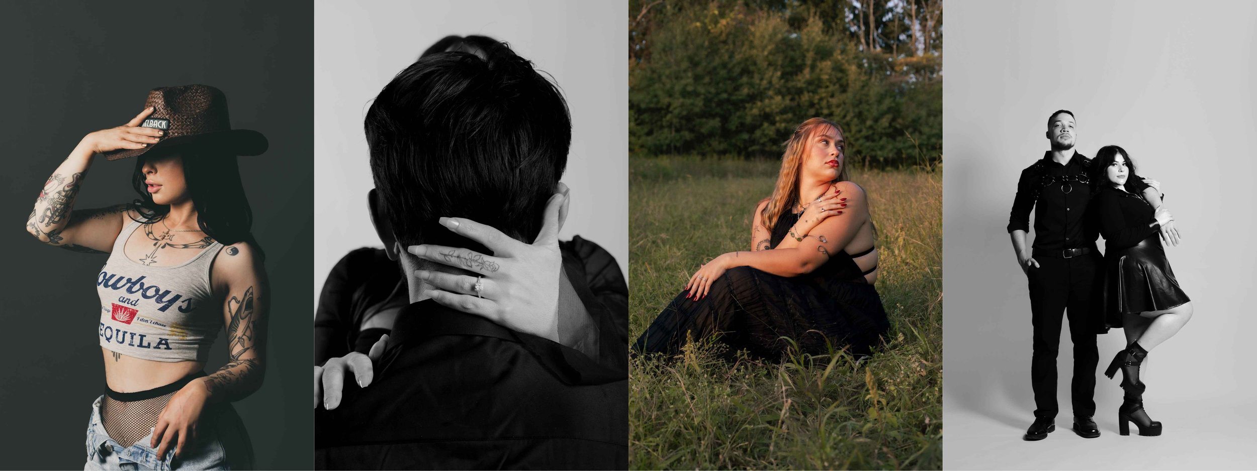 Collage of portrait and couples photography sessions by Lillie Ruth Photography in Utica NY