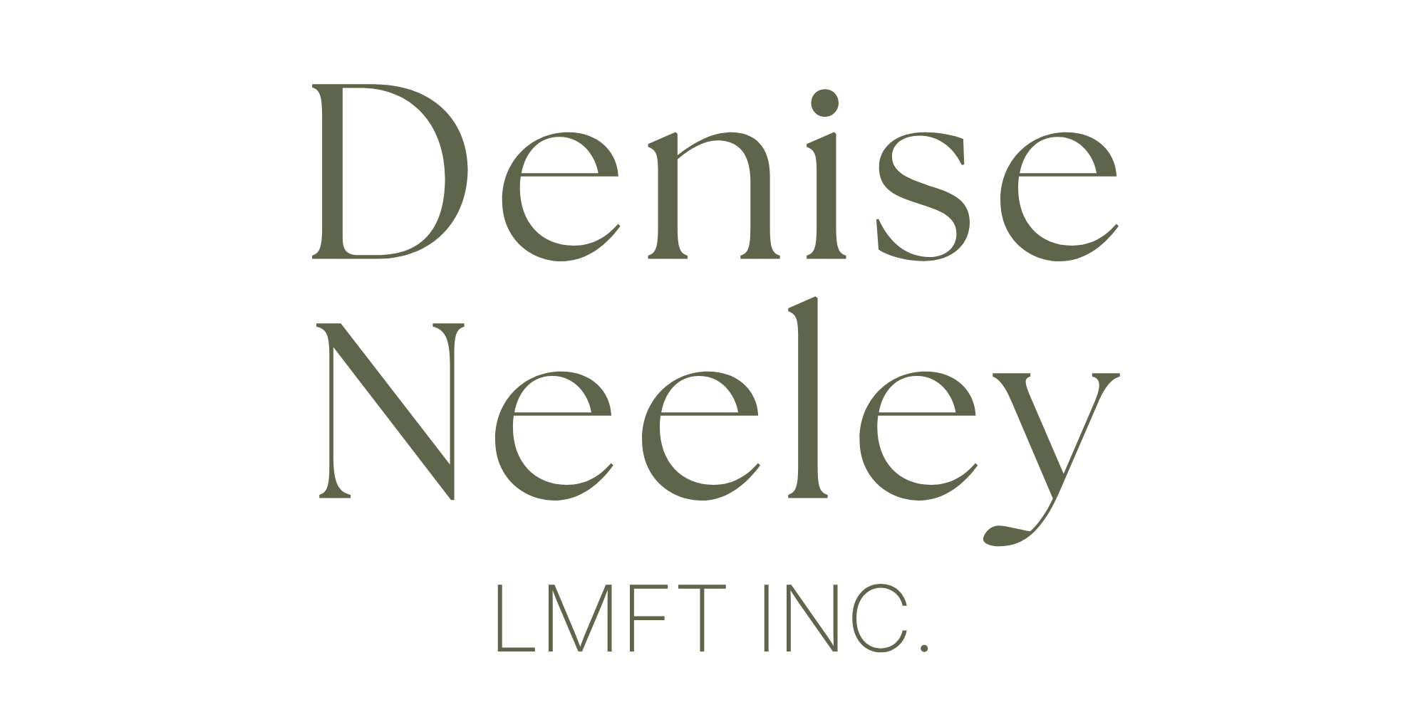 Logo for Denise Neley Limited, Inc. with large stylized text.