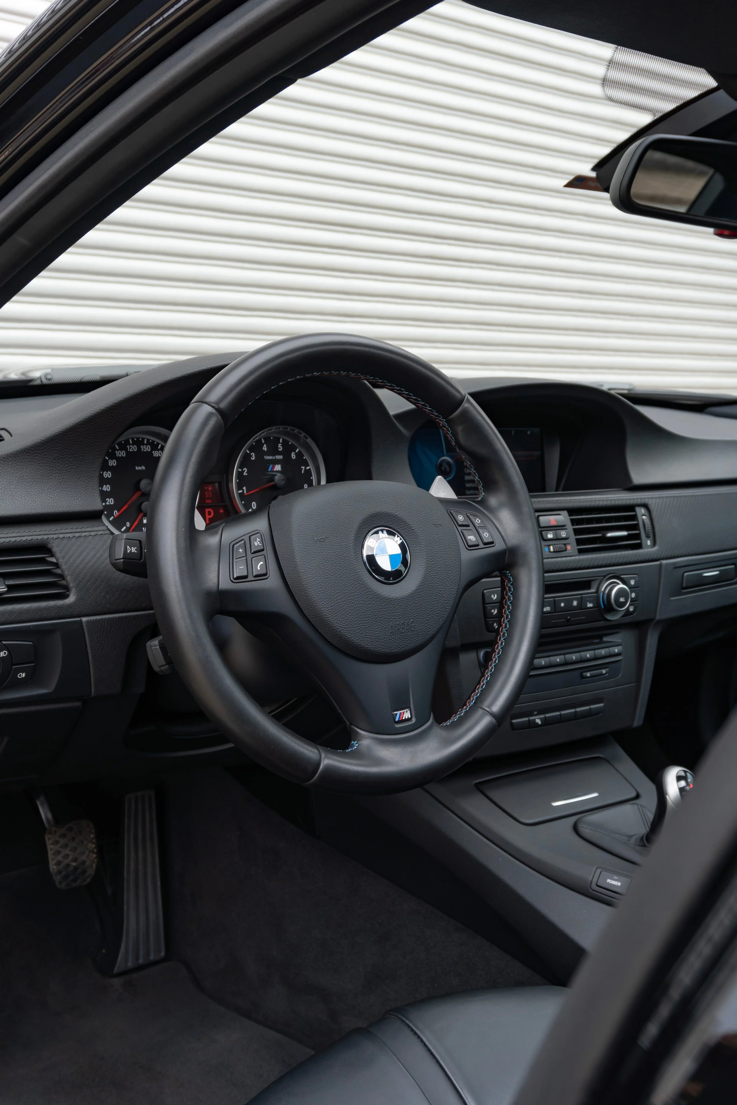 Steering wheel detail shot