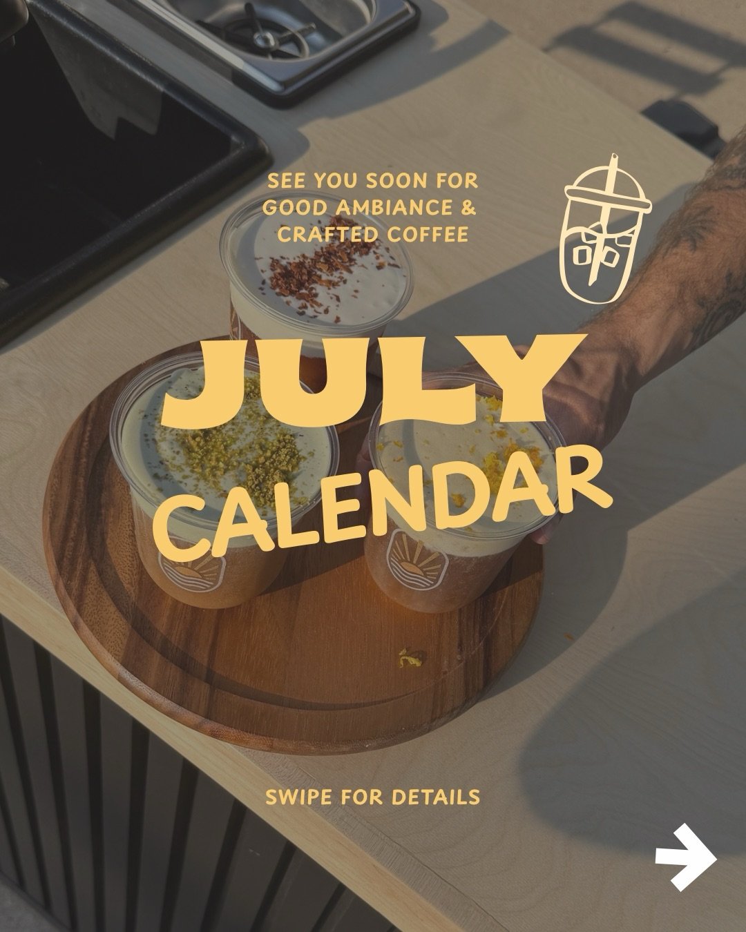 July is looking HOT. ☀️

We&rsquo;ve got all kinds of events lined up this month, from workout classes and car shows to private celebrations and everything in between.

No matter the occasion, Ambianze Cafe is bringing handcrafted coffee, good vibes,