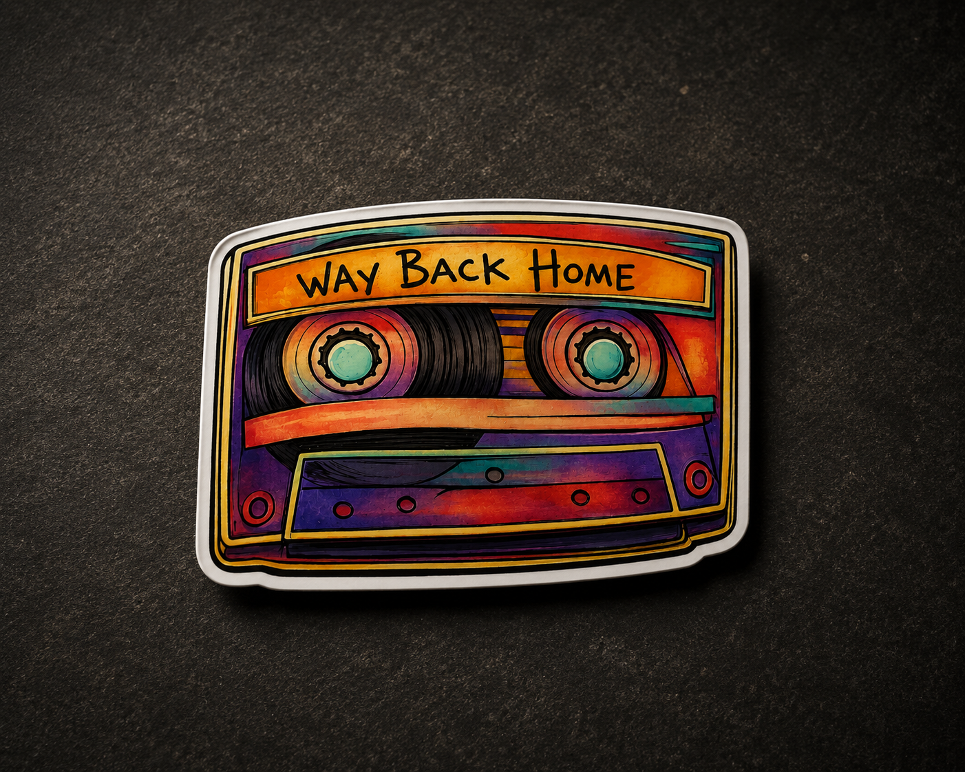 Way Back Home Retro Cassette Sticker