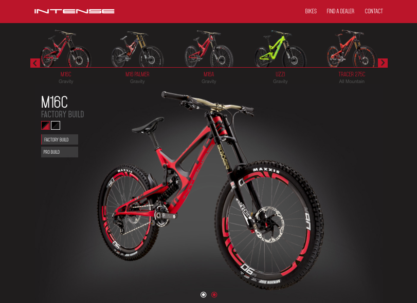 INTENSE BIKES WEBSITE DESIGN