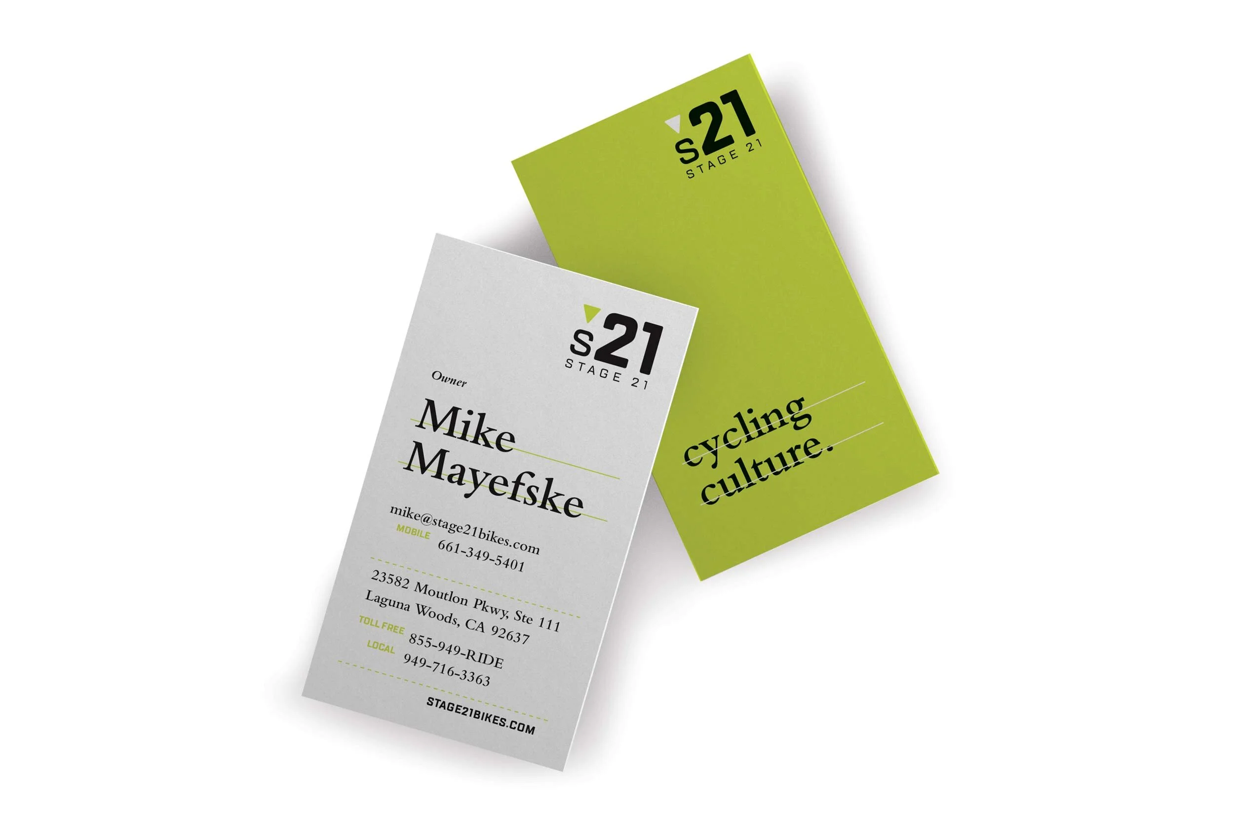 business card design for stage 21