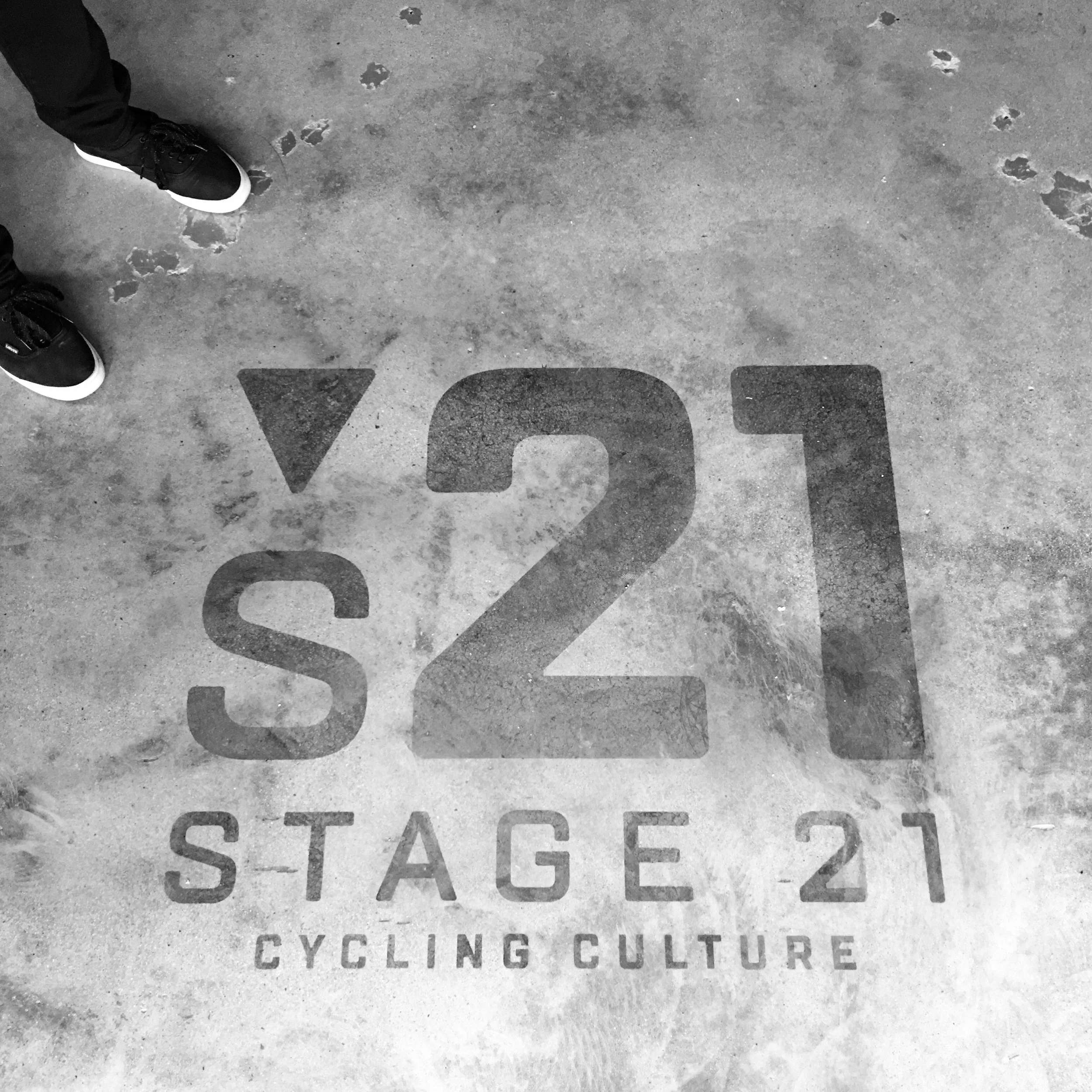 stained concrete Stage 21 logo