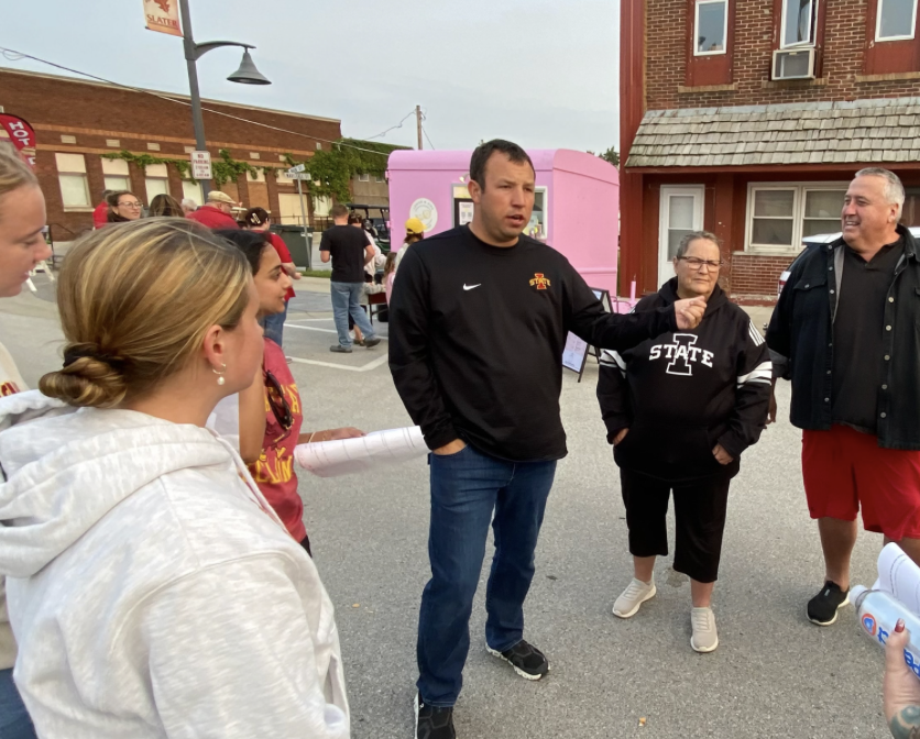 Speaking with citizens of Slater