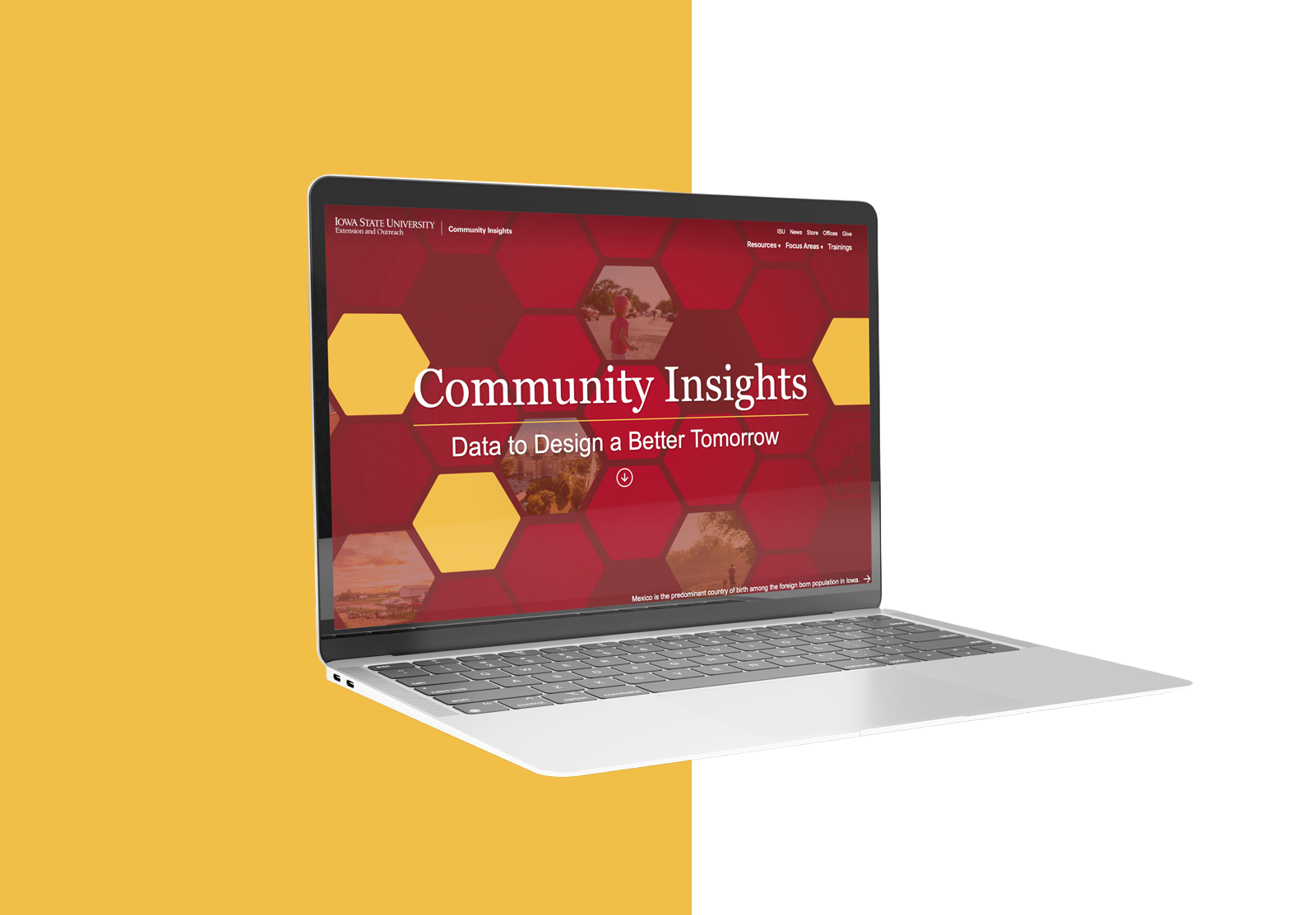 Laptop displaying Community Insights homepage