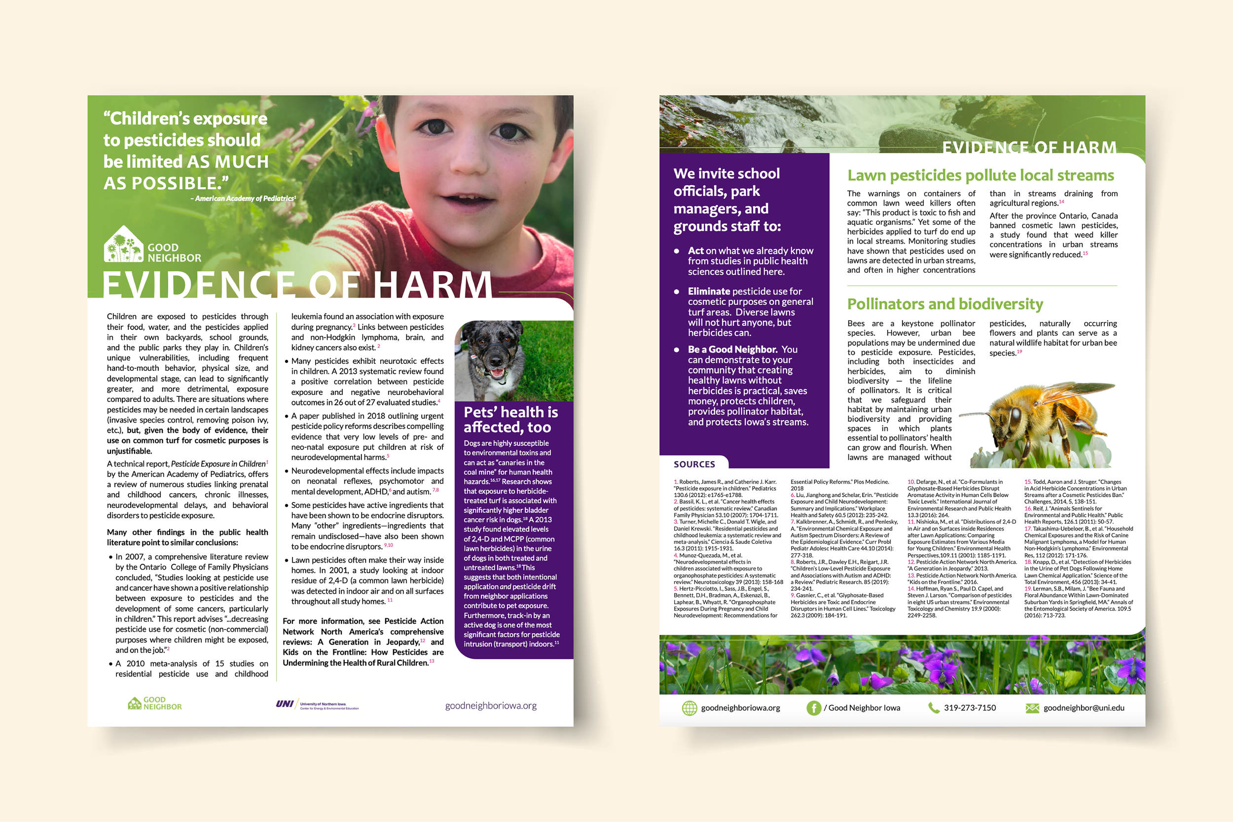 Factsheet on evidence of harm from pesticide use