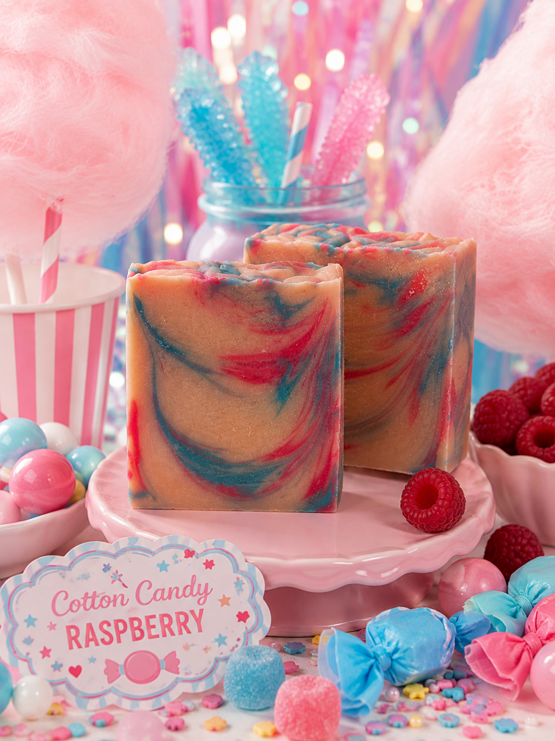 Cotton Candy Raspberry Soap Bar