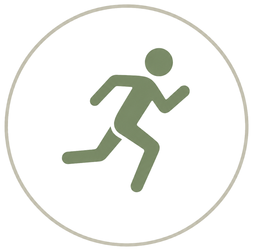Icon of a person running, indicating an emergency escape or exit route.