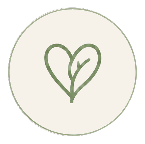A simple green outline of a heart with a smaller heart inside it on a white background, surrounded by a black circle.
