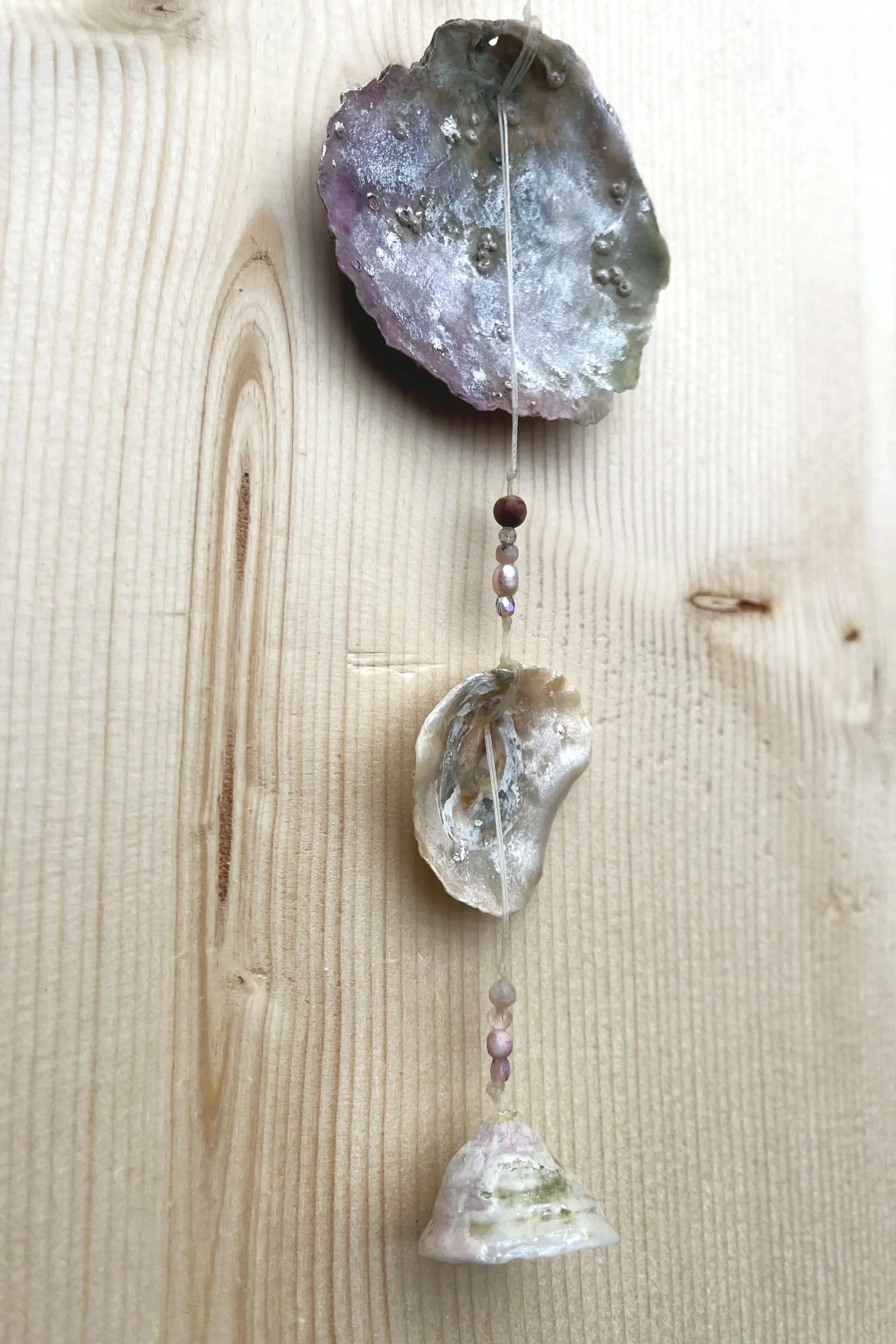 Purple & Soft Green Seashell Mobile