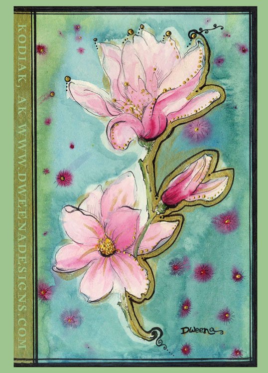 Magnolia Blossom Watercolor Art Print