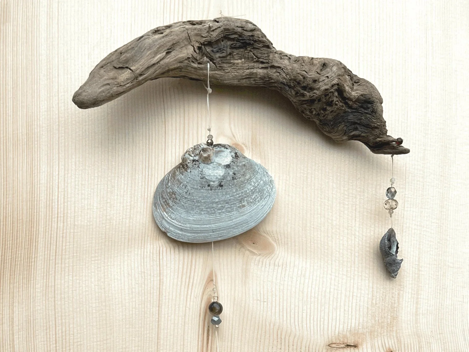 Blue/Green Seashell Hanging Mobile Art