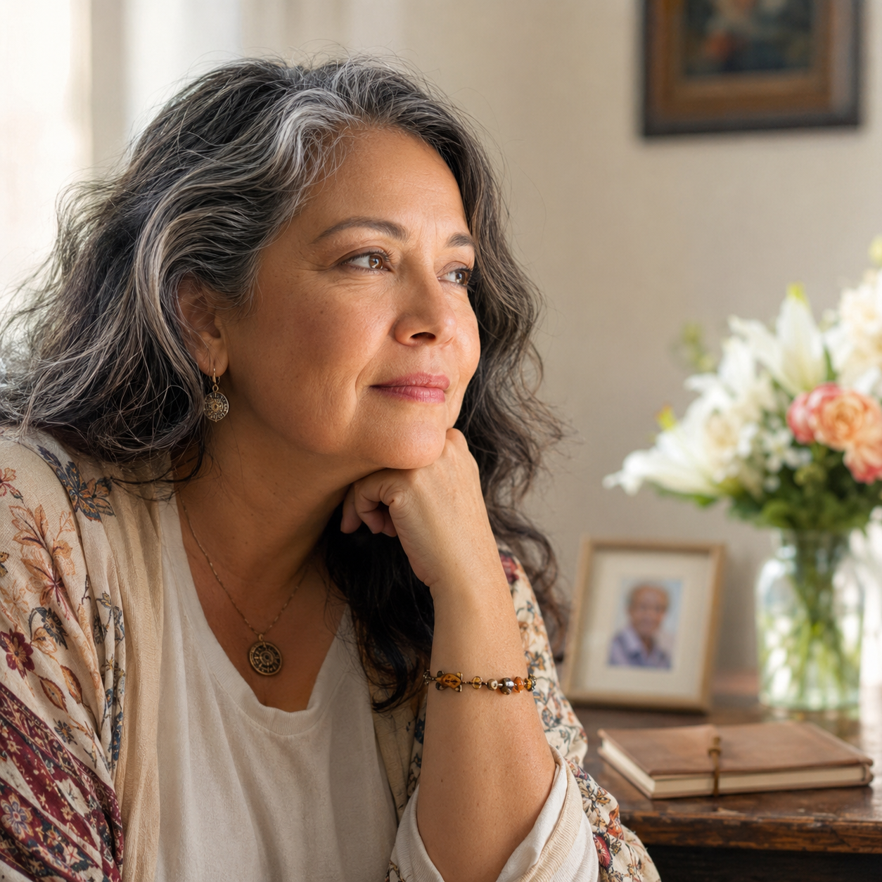 Caregiver reflecting on personal needs and self-care