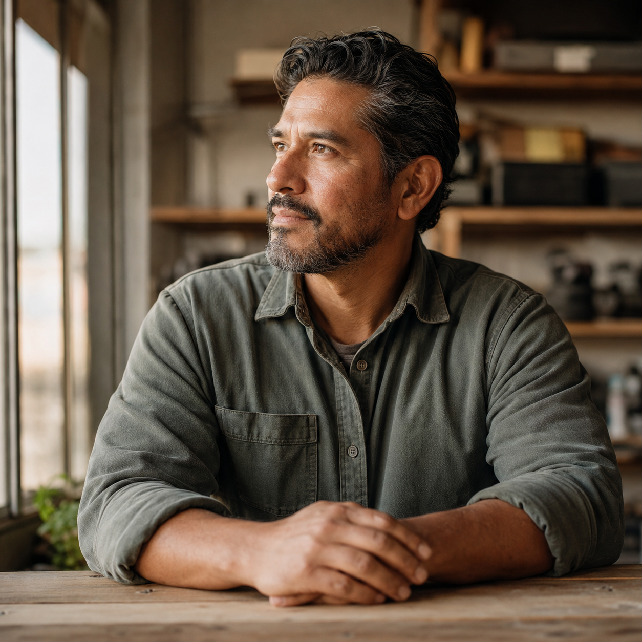 Career professional reflecting on purpose and future work