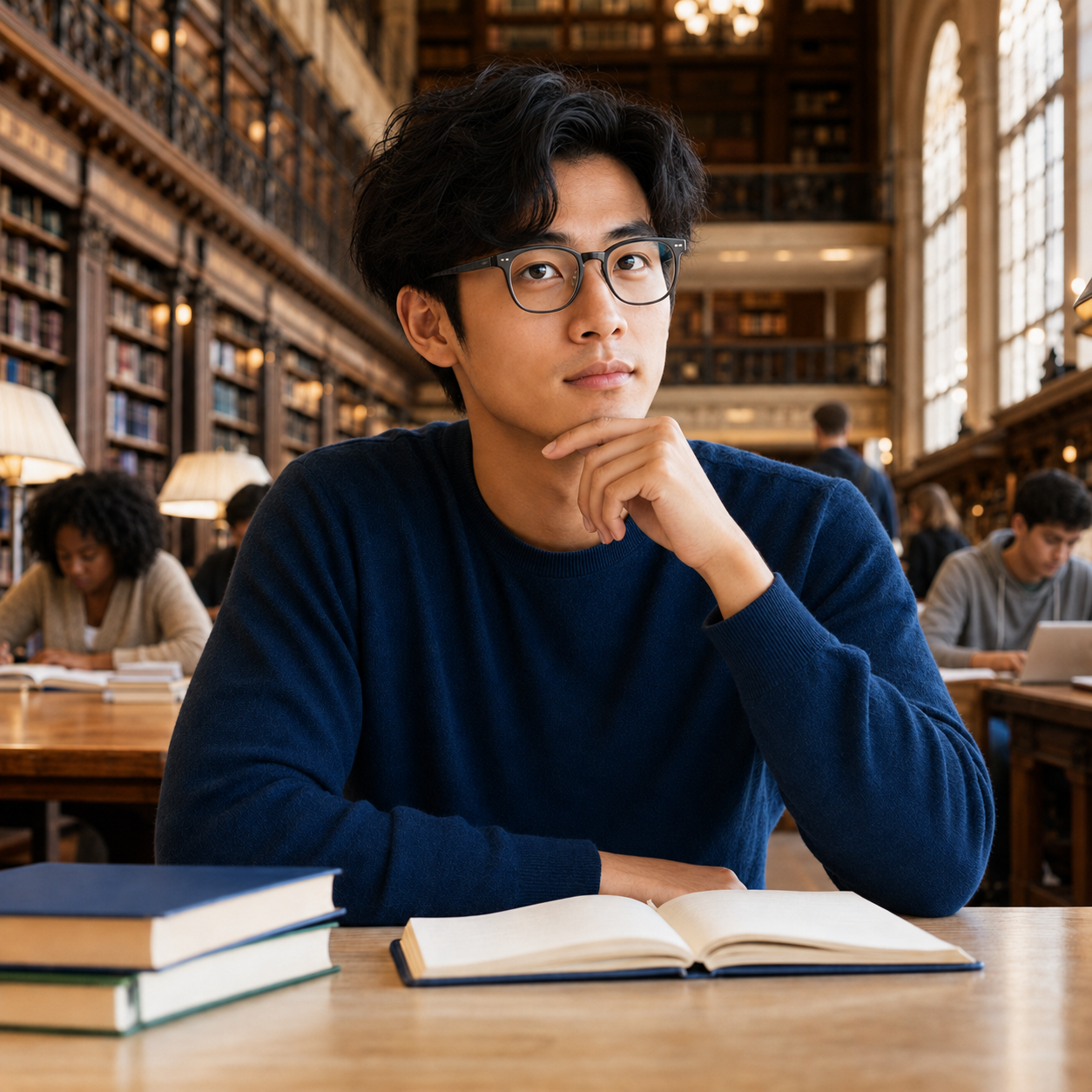 College student reflecting on education and future direction