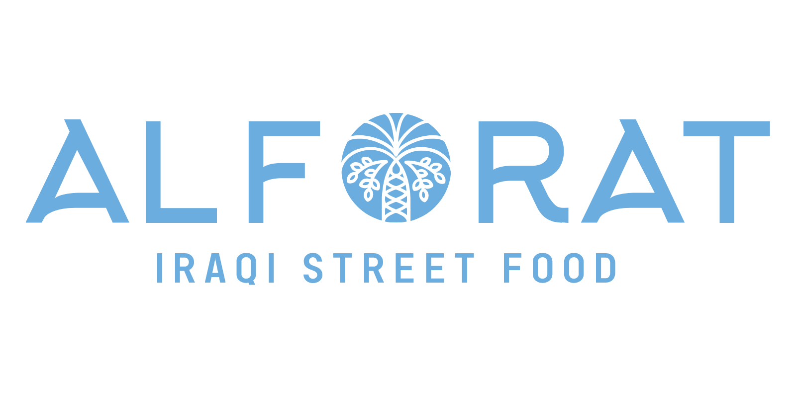 Alforat Iraqi street food logo with a stylized tree inside a circle above the text.